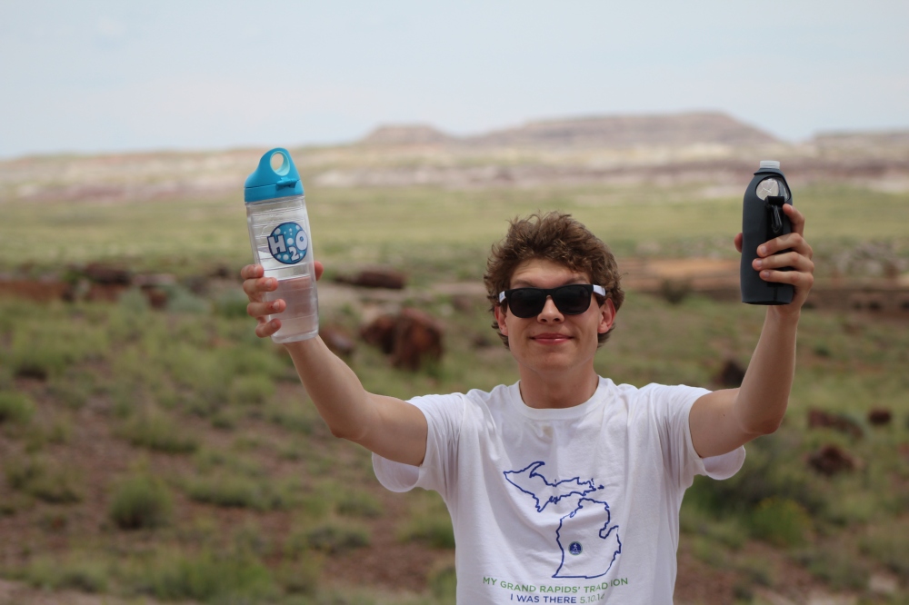 Staying hydrated in the Petrified Forest. Cheers!