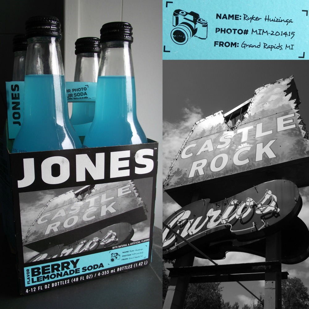 My photo of Castle Rock featured on a box of Jones Soda.